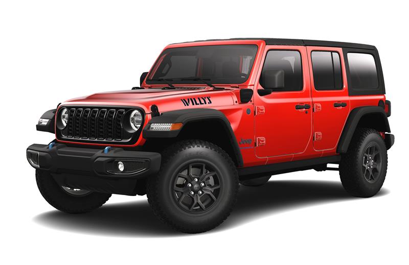 2024 Jeep Wrangler 4xe 4-DOOR WILLYS Firecracker Red, Lynnfield, MA