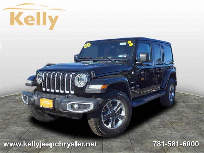 2021 Jeep Wrangler Unlimited Unlimited Sahara Black Clearcoat, Lynnfield, MA